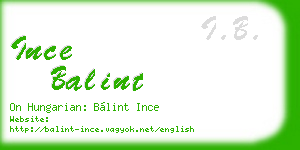 ince balint business card